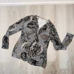 Fransa XL Longsleeve Shirt Paisley Print Top